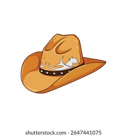 desenho animado chapéu de cowboy ocidental. rancho de rodeio, couro de gado, stetson moda Western cowboy chapéu sinal.