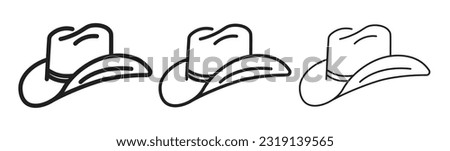 Western cowboy hat icon outline vector in black color.