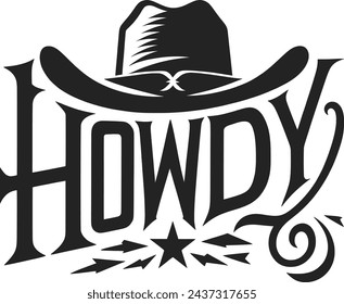 Western Cowboy Howdy T-Shirt Design