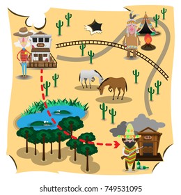 The Western Cowboy Maps route - sheriff searching for bandits