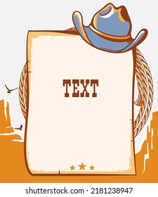 Western Cowboy Paper Background Text Vector Stock Vector (Royalty Free ...