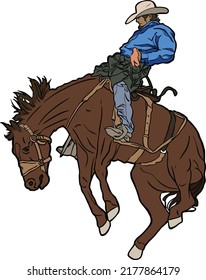 western cowboy riding horse action
