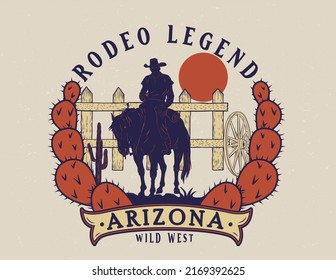 western cowboy rodeo vector design