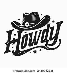 Western Cowboy Tees Camiseta Howdy, Diseño de vaquero, Diseño Howdy