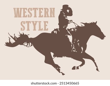 western cowboys horse western style slogan vector for t-shirt