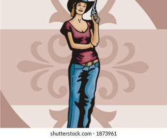 Western Cowgirl Background Series.