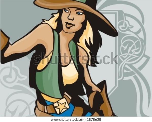 Western Cowgirl Background Series Stock Vector (Royalty Free) 1878638 ...