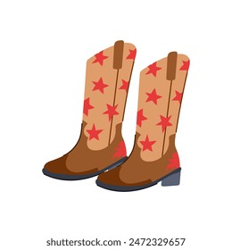 western cowgirl boots cartoon. boot pink, rodeo hat, country texas western cowgirl boots sign. isolated symbol vector illustration