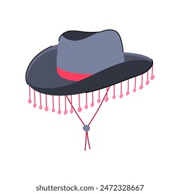 western cowgirl hat cartoon. cowboy pink, girl boot, disco country western cowgirl hat sign. isolated symbol vector illustration