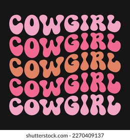 Western Cowgirl Vector T-Shirt Design