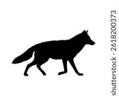 Western coyote silhouette vector flat illustration design.