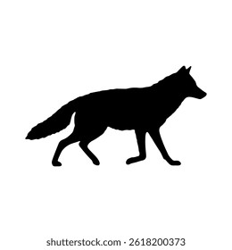 Western coyote silhouette vector flat illustration design.