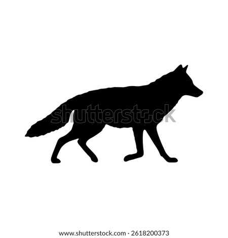 Western coyote silhouette vector flat illustration design.