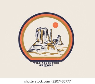 western desert adventure logotype design with typography