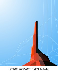  Fondo del desierto occidental. Gran piedra. Estilo poligonal. 