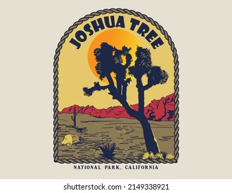 Western Desert Joshua Tree Typography Design Vector For Print 