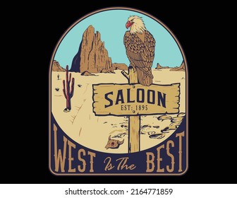 western desert typography design vector