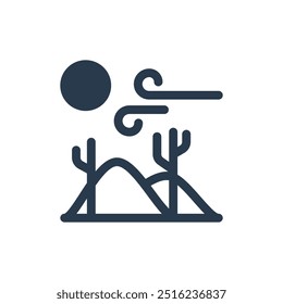 Western Desert Vector Icon Illustration