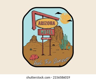 western desert vintage typography design for print 