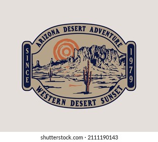 Western Desert Vintage Typography Vector Artwork Design