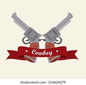Western design over beige background, vector illustration