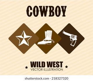 Western design over beige background, vector illustration