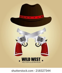 Western design over beige background, vector illustration