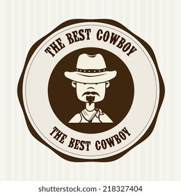 Western design over beige background, vector illustration