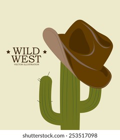 Western design over beige background, vector illustration.