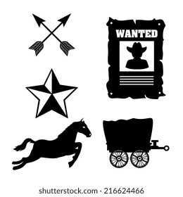 Western design over white background, vector illustration