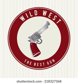 Western design over white background, vector illustration