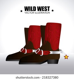 Western design over white background, vector illustration