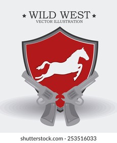Western design over white background, vector illustration.