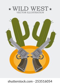 Western design over white background, vector illustration.