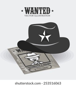 Western design over white background, vector illustration.