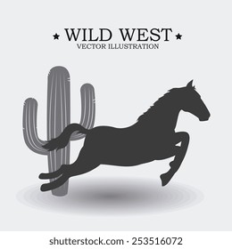 Western design over white background, vector illustration.