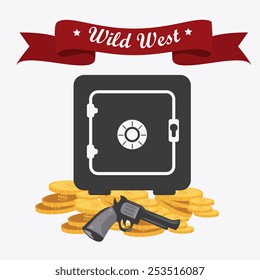 Western design over white background, vector illustration.
