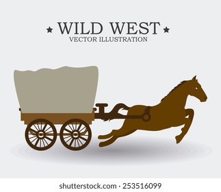 Western design over white background, vector illustration.