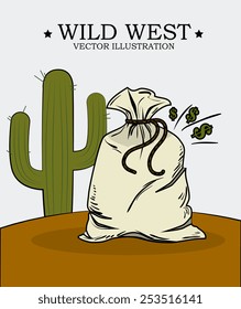 Western design over white background, vector illustration.
