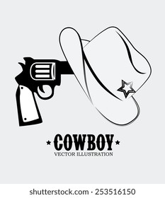 Western design over white background, vector illustration.