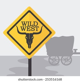 Western design over white background, vector illustration.