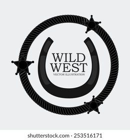 Western design over white background, vector illustration.