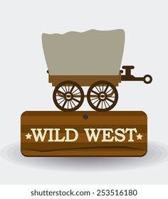 Western design over white background, vector illustration.