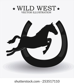 Western design over white background, vector illustration.