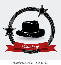 Western design over white background, vector illustration.