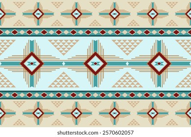 Western design shapes in a seamless repeat pattern - Vector Illustration
