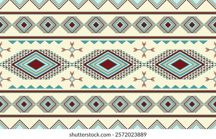 Western design shapes in a seamless repeat pattern - Vector Illustration