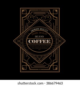 Western Design Template for Handcrafted Coffee Label Design Flourishes Calligraphy Template