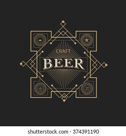 Western Design Template for Handcrafted Whiskey Beer Label Design Flourishes Calligraphy Template