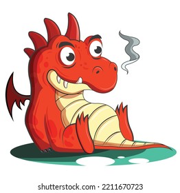 western dragon icons cartoon vector illustration concept design